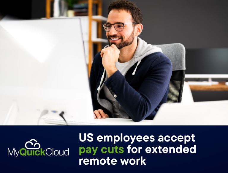 US employees accept pay cuts for extended remote work