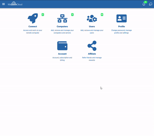 Register a new MyQuickCloud application